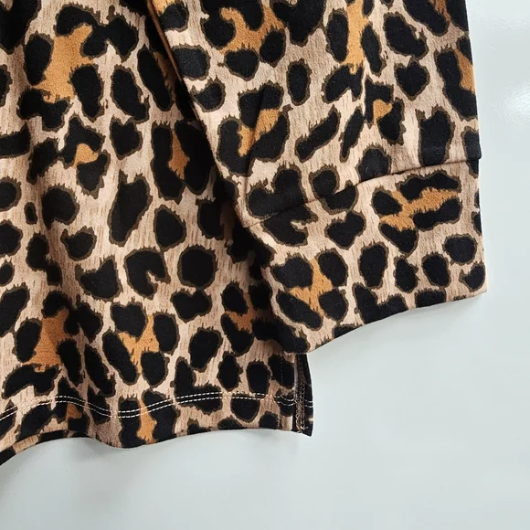 NWT Quacker Factory Leopard Print Top With Rhinestone Pocket, Long Sleeves, 2X - Picture 5 of 13
